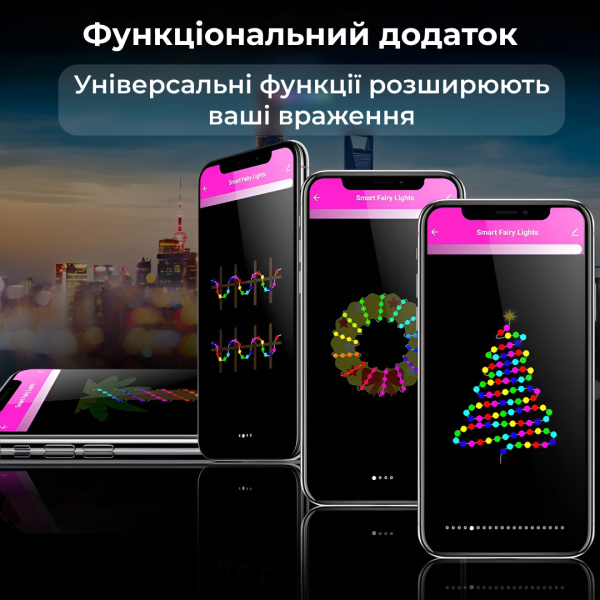 Розумна гірлянда GarlandoPro 1733041ML 200LED 2m Multicolor смарт гірлянда