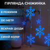 Гірлянда світлодіодна штора GarlandoPro сніжинка та зірка 12 фігур 3х1 м гірлянда зірка Синій