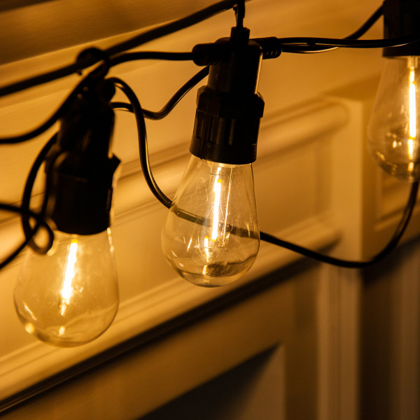 Гірлянда вулична у стилі ретро світлодіодна жовта S14 на 10 LED ламп завдовжки 5 метрів