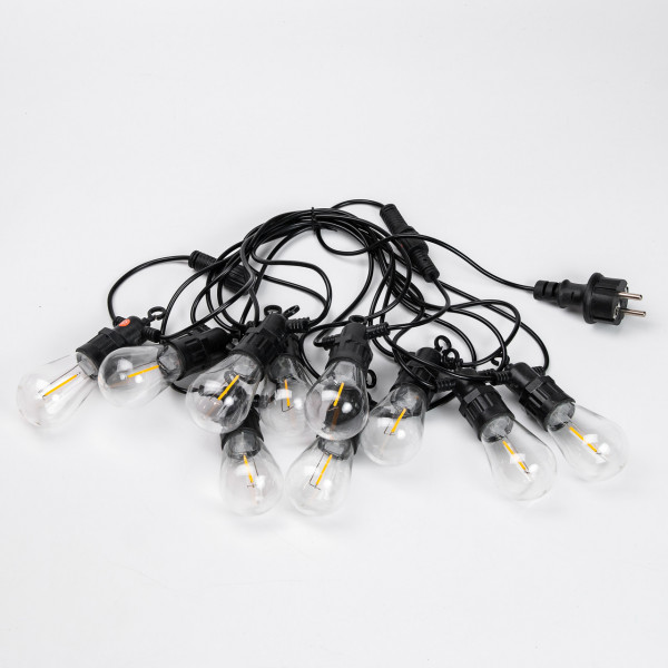 Гірлянда вулична у стилі ретро світлодіодна жовта S14 на 10 LED ламп завдовжки 5 метрів