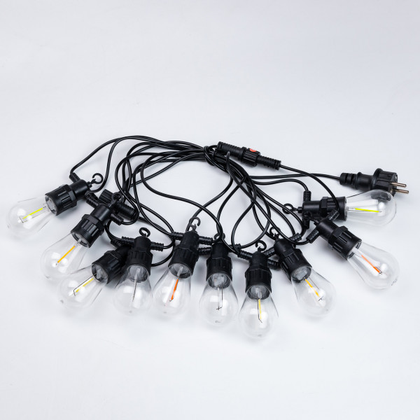 Гірлянда вулична в стилі ретро світлодіодна мультиколор S14 на 10 LED ламп довжиною 5 метрів