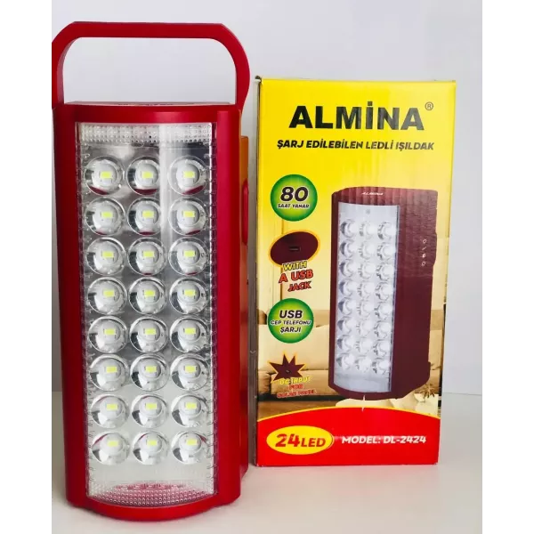 Ліхтар переносний світлодіодний акумуляторний Almina dl 2424 Power Bank