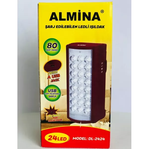 Ліхтар переносний світлодіодний акумуляторний Almina dl 2424 Power Bank