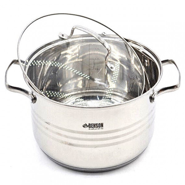Набор посуды Benson BN-204 (емкость 2,1л, 2,1л, 2,9л, 3,9л, 6,5л, 3,4л)