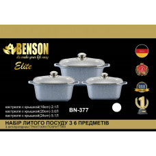 Набір каструль з гранітним антипригарним покриттям Benson BN-377