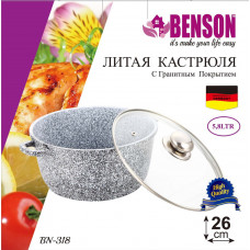 Каструля (казан) з гранітним покриттям Benson BN-318 (ємність 5.8 л)