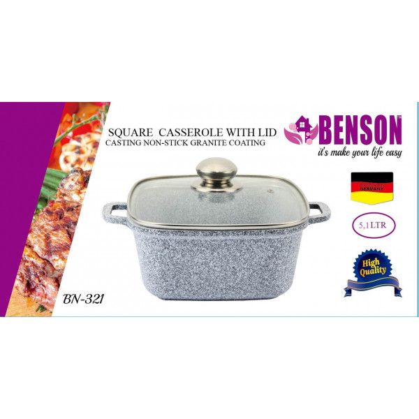 Каструля (казан) із гранітним покриттям Benson BN-321 (ємність 5.1 л)