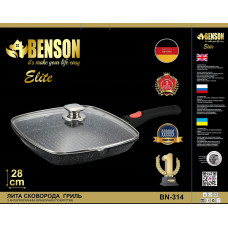 Гриль сковорода Benson BN-314 (28*28) з кришкою