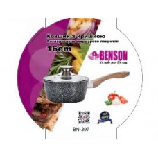 Ковшик з кришкою Benson BN-397 Ø16см, ручка soft touch