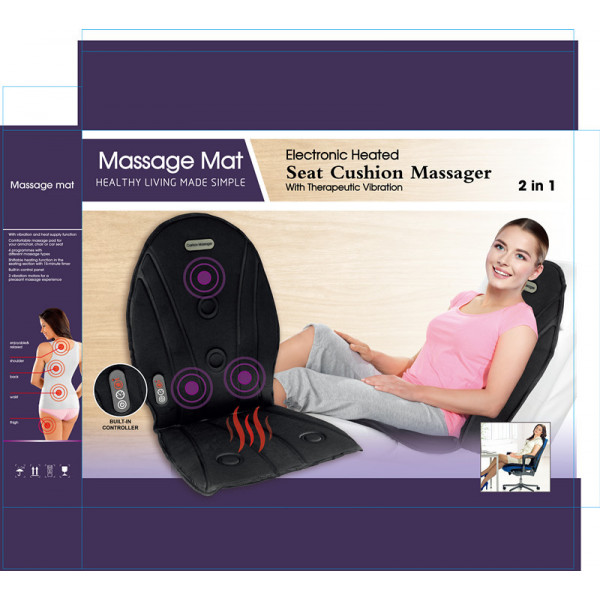 Масажна накидка на крісло з підігрівом Seat Cushion Massage 2 в 1