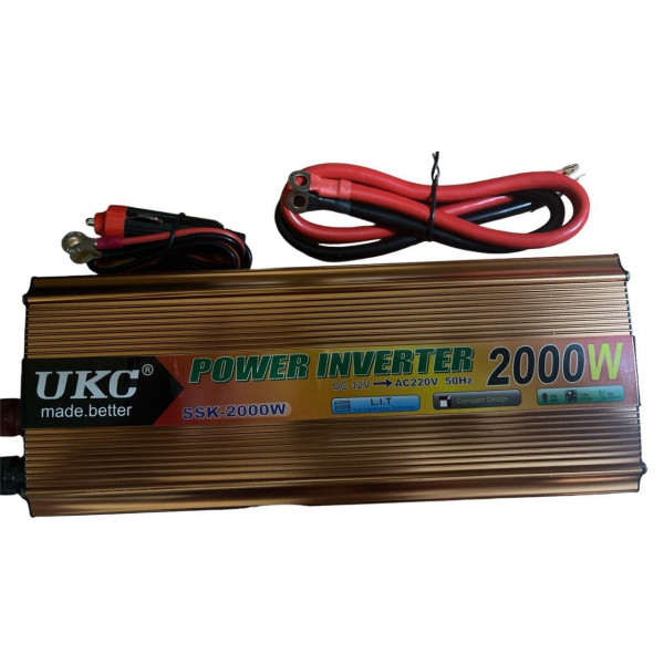 Інвертор напруги 12V-220V 2000W UKC