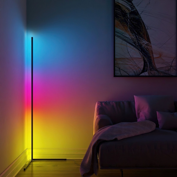 Підлогова кутова RGB лампа торшер EL-2187 з пультом керування + додаток