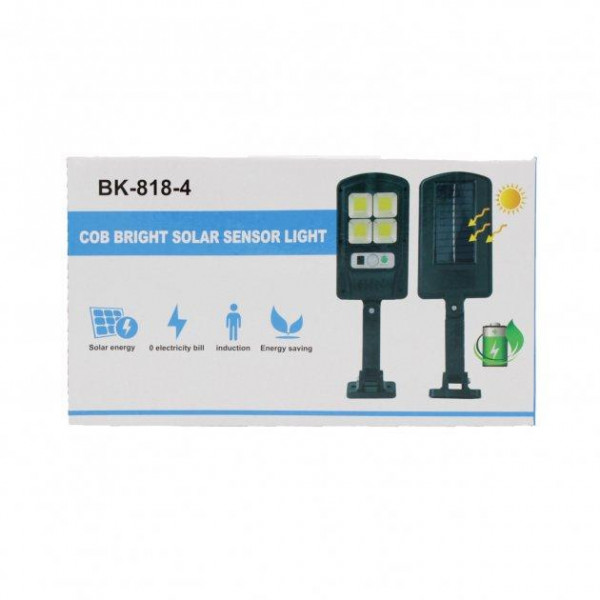 Вуличний ліхтар на сонячній батареї з датчиком руху BL BK818-4 COB (t6516)