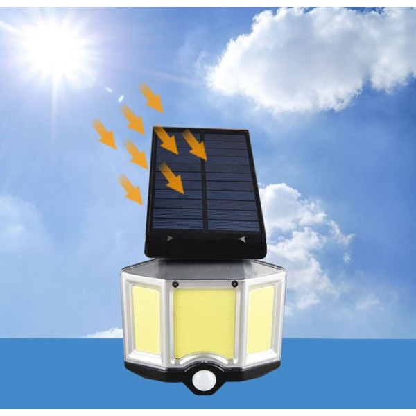 Вуличний ліхтар на сонячній батареї з датчиком руху та пультом SOLAR WALL LAMP YT-66B