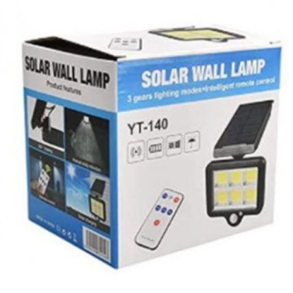 Уличный фонарь на солнечной батарее с датчиком движения и пультом SOLAR WALL LAMP YT-140