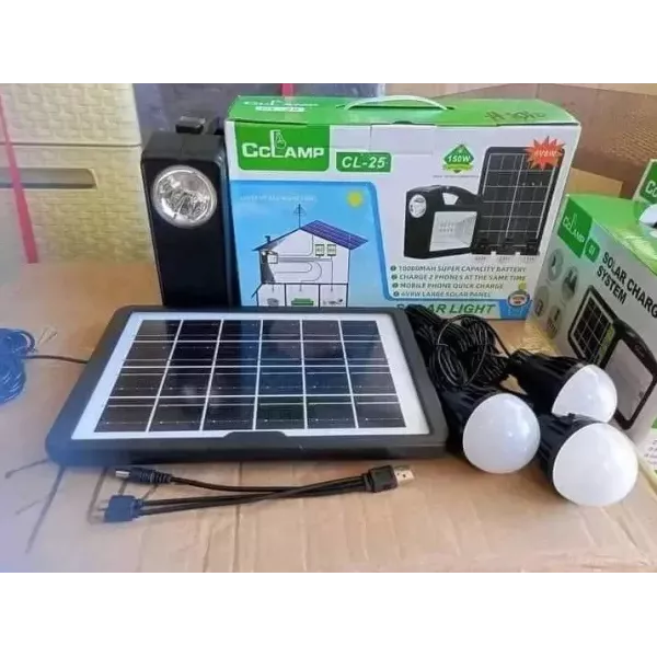 Кемпинговый фонарь на солнечной батарее CCLAMP CL-25 с Power Bank и 3 лампочками.