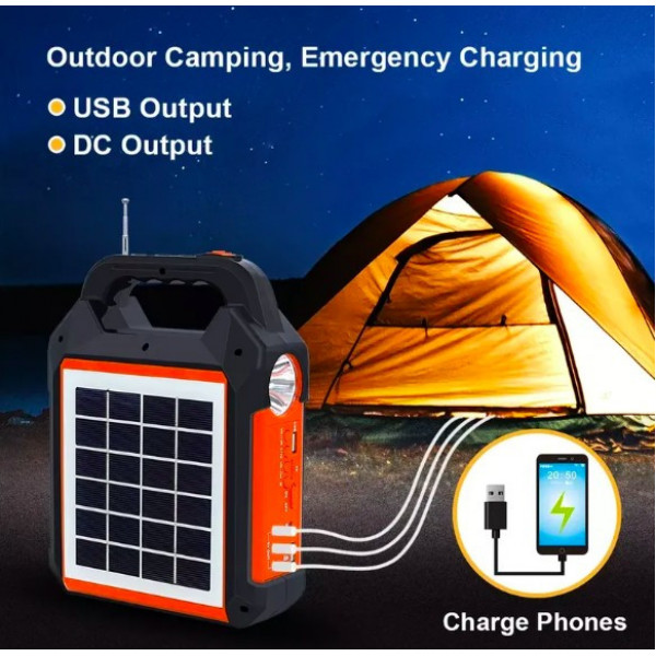 Кемпинговый фонарь на солнечной батарее EASY POWER EP-0168 Bluetooth/MP3/FM/TF/USB/Power Bank