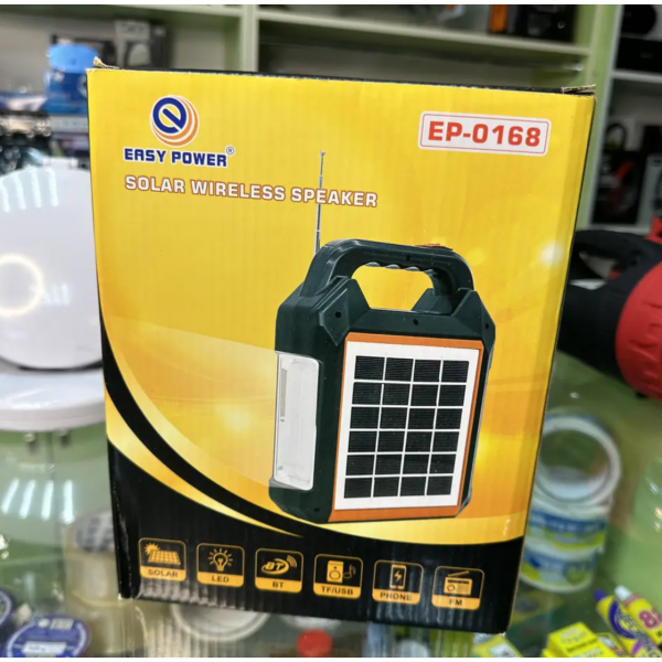 Кемпинговый фонарь на солнечной батарее EASY POWER EP-0168 Bluetooth/MP3/FM/TF/USB/Power Bank