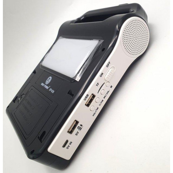 Кемпинговый фонарь на солнечной батарее EASY POWER EP-036 Bluetooth/MP3/FM/TF/USB/Power Bank