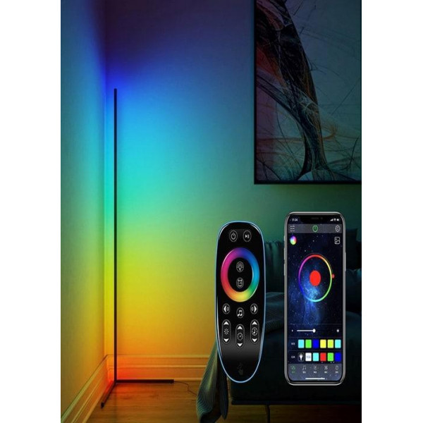 Підлогова кутова RGB лампа торшер EL-2188 з пультом керування (сенсор) + додаток 100 см