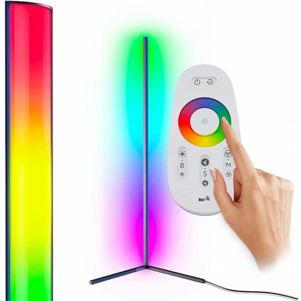 Підлогова кутова RGB лампа торшер з пультом керування (сенсор) 1,5м