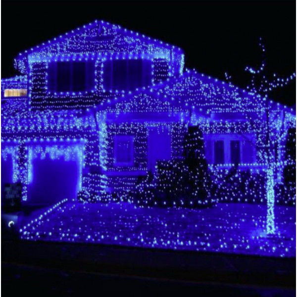 Гірлянда Вулична Нитка 800 LED/Синій/ Зелений Провід/50 Метрів