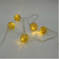 Гірлянда-нитка (String-Lights) Metal Ball 10WW-1 внутрішня, пров.:прозорий, 2м (Білий-теплий)