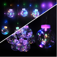 Гірлянда-штора (Curtain-Lights) 150М внутрішня, пров.:прозорий, 3м (Різнокольорова)