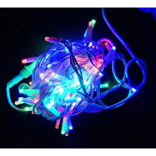 Гірлянда вулична Нитка 10 метрів 100 ламп Білий провід Мультиколор