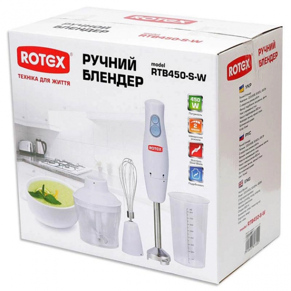 Занурювальний блендер ROTEX RHB450-S-W