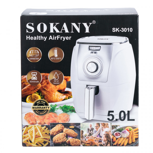 Аэрофритюрница SOKANY SK-3010 5 л 1500 Вт с таймером и температурой до 200°C