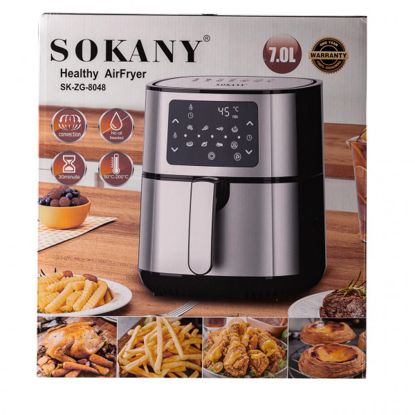 Аерогриль-фритюрниця SOKANY SK-ZG-8048 | 7 л, 1700 Вт, до 200°C, захист від перегріву