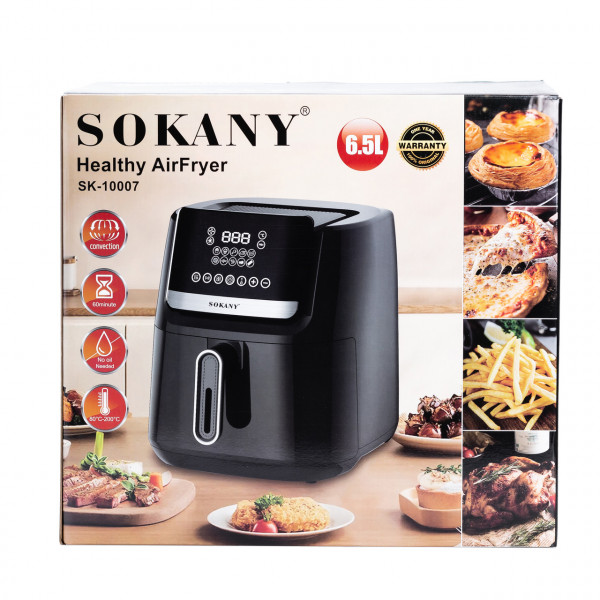 Аерогриль-фритюрниця SOKANY SK-10007 6.5 л, 1800 Вт, сенсорне керування, таймер, терморегулятор
