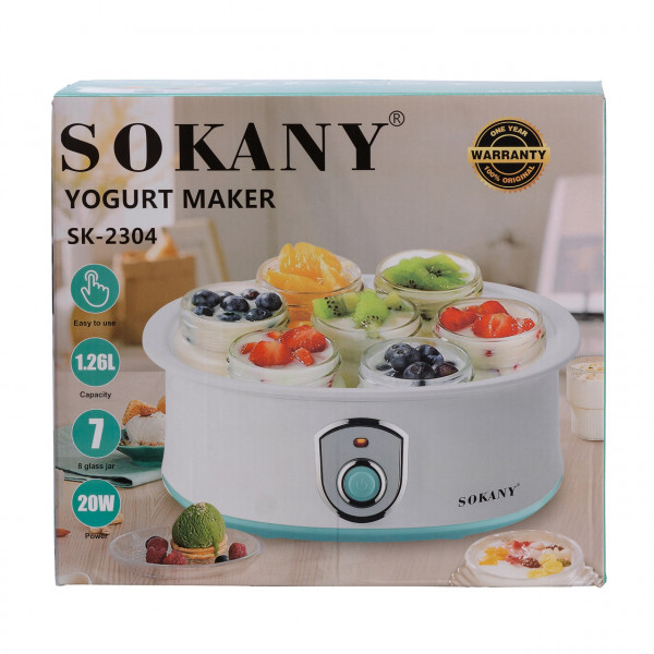 Йогуртниця електрична Sokany Yogurt Maker з баночками та таймером