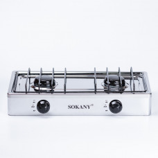 Настільна газова плита на 2 конфорки Sokany піч газова на стіл 4.4 кВт