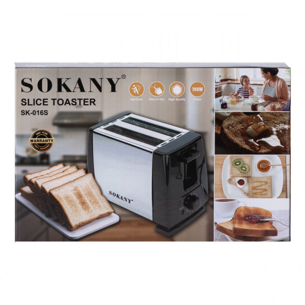 Socony Автоматичний електричний тостер для хліба (2 відділення) Socony Автоматичний підігрів побутовий 700 Вт Socony 700 Вт