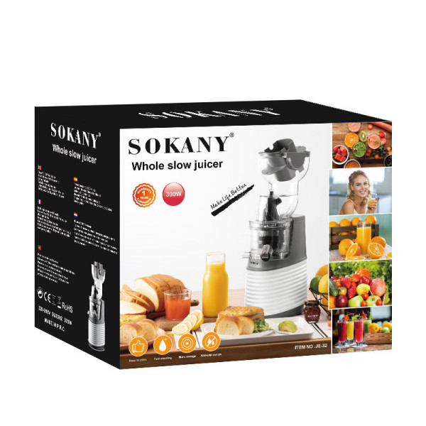 Соковитискач шнековий для томатів 300 Вт Sokany