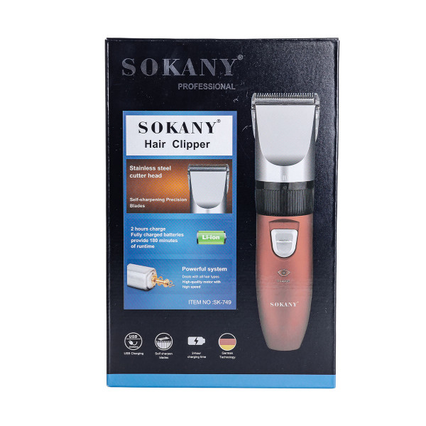 Машинка для стрижки волосся Sokany 4 насадки на акумуляторі