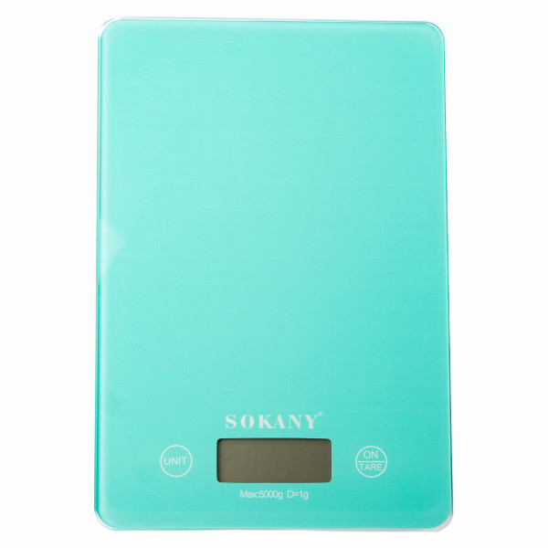 Весы для кухни Sokany до 5 кг электронные на батареях Lugi Бирюзовый SK-19027M