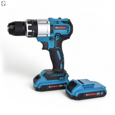Шуруповерт Bosch 24V Бесщеточный + 2 АКБ 4Ah + Металлический патрон + Набор инструментов 53 в 1 №1