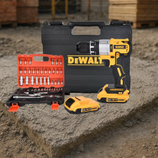 Шуруповерт DeWALT 24V Безщітковий + 2 АКБ 4Ah + Металевий патрон + Набір інструментів 53 в 1
