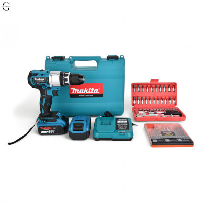 Шуруповерт MAKITA 36V Безщітковий + 2 АК 5Ah + Металевий патрон + Набір інструментів 53 в 1 №0
