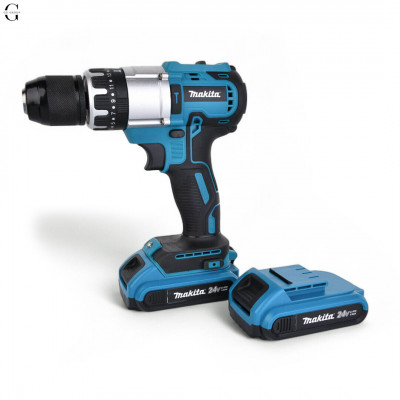 Шуруповерт MAKITA 24V Бесщеточный + 2 АКБ 4Ah + Металлический патрон + Набор инструментов 53 в 1 №1