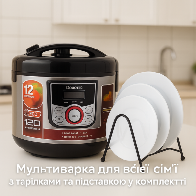 Мультиварка Пароварка Хлебопечь DOMOTEC 12 программ энергосберегающая №0