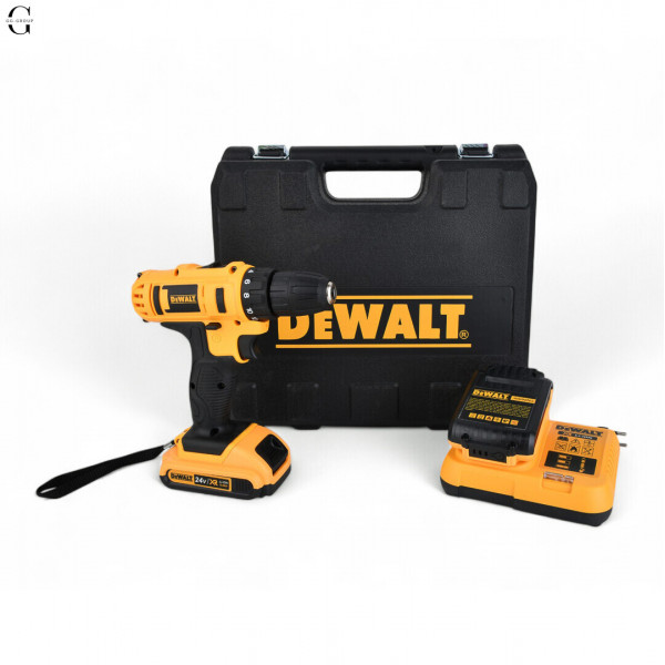 Шуруповерт аккумуляторный DeWalt 21V с набором инструментов в кейсе, 2 аккумулятора 2.0Ah