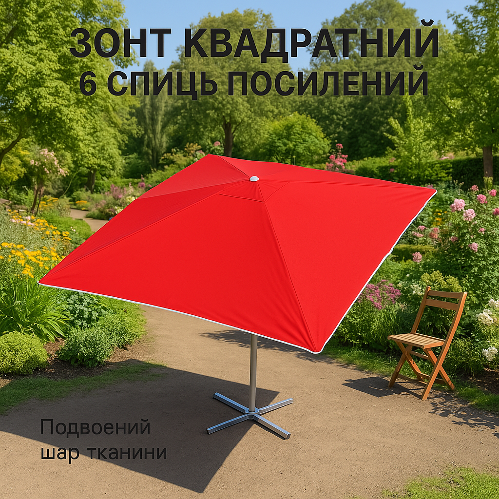 Зонт 3х3.5 Monsen | 6 спиц | Двойная ткань Усиленная конструкция №1